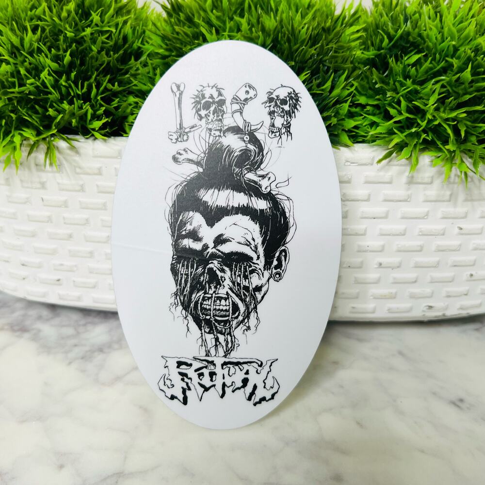 Ritual Shrunken Head Cut Vinyl Sticker